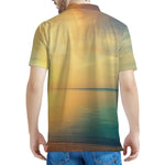 Sunrise Beach Print Men's Polo Shirt