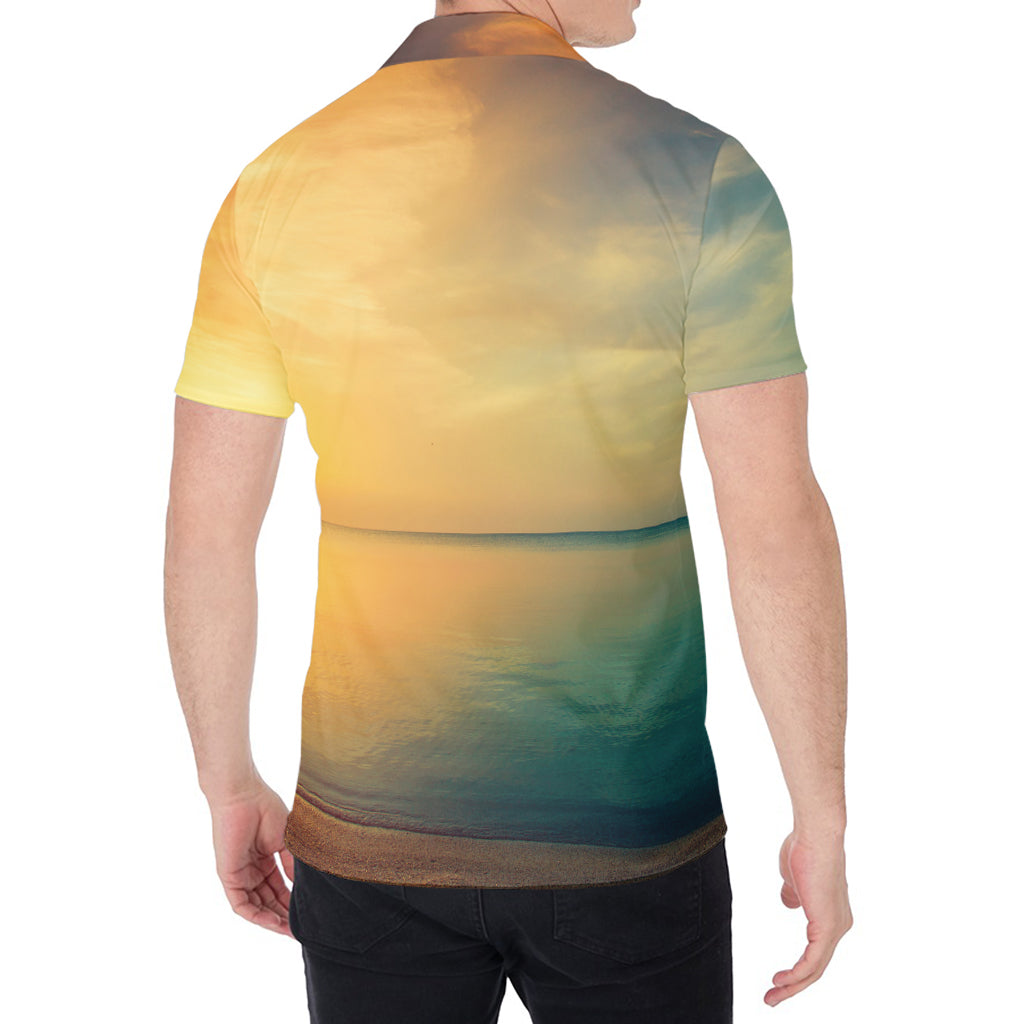 Sunrise Beach Print Men's Shirt
