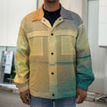 Sunrise Beach Print Men's Shirt Jacket