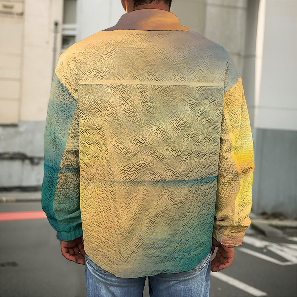 Sunrise Beach Print Men's Shirt Jacket
