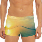 Sunrise Beach Print Men's Short Boxer Briefs