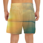 Sunrise Beach Print Men's Split Running Shorts