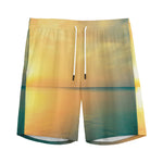 Sunrise Beach Print Men's Sports Shorts