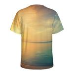 Sunrise Beach Print Men's Sports T-Shirt