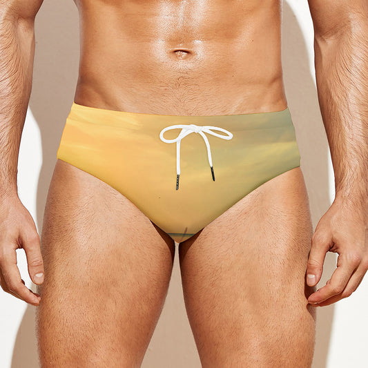 Sunrise Beach Print Men's Swim Briefs