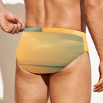 Sunrise Beach Print Men's Swim Briefs