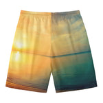 Sunrise Beach Print Men's Swim Trunks