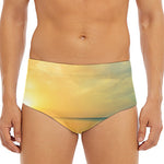 Sunrise Beach Print Men's Triangle Swim Briefs
