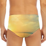 Sunrise Beach Print Men's Triangle Swim Briefs