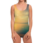 Sunrise Beach Print One Piece Swimsuit