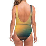 Sunrise Beach Print One Piece Swimsuit
