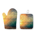 Sunrise Beach Print Oven Mitt And Pot Holder Set