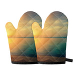 Sunrise Beach Print Oven Mitts