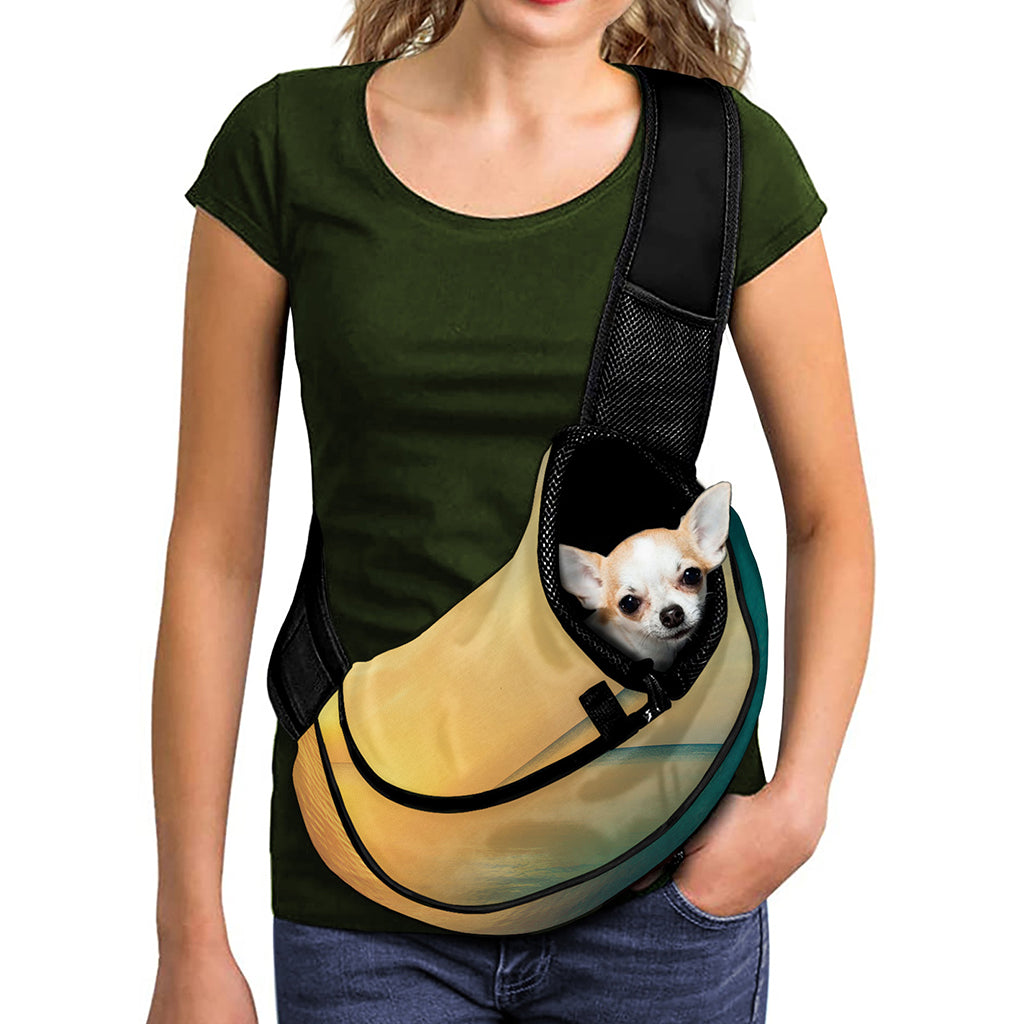 Sunrise Beach Print Pet Sling Carrier