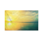 Sunrise Beach Print Polyester Flag