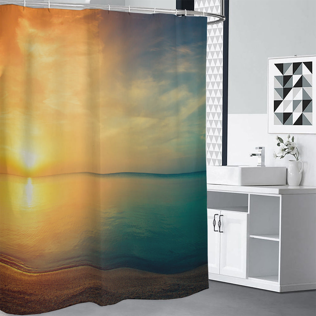 Sunrise Beach Print Premium Shower Curtain