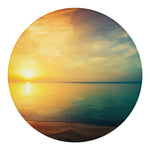 Sunrise Beach Print Round Blanket