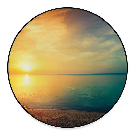 Sunrise Beach Print Round Floor Mat