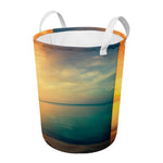 Sunrise Beach Print Round Laundry Basket