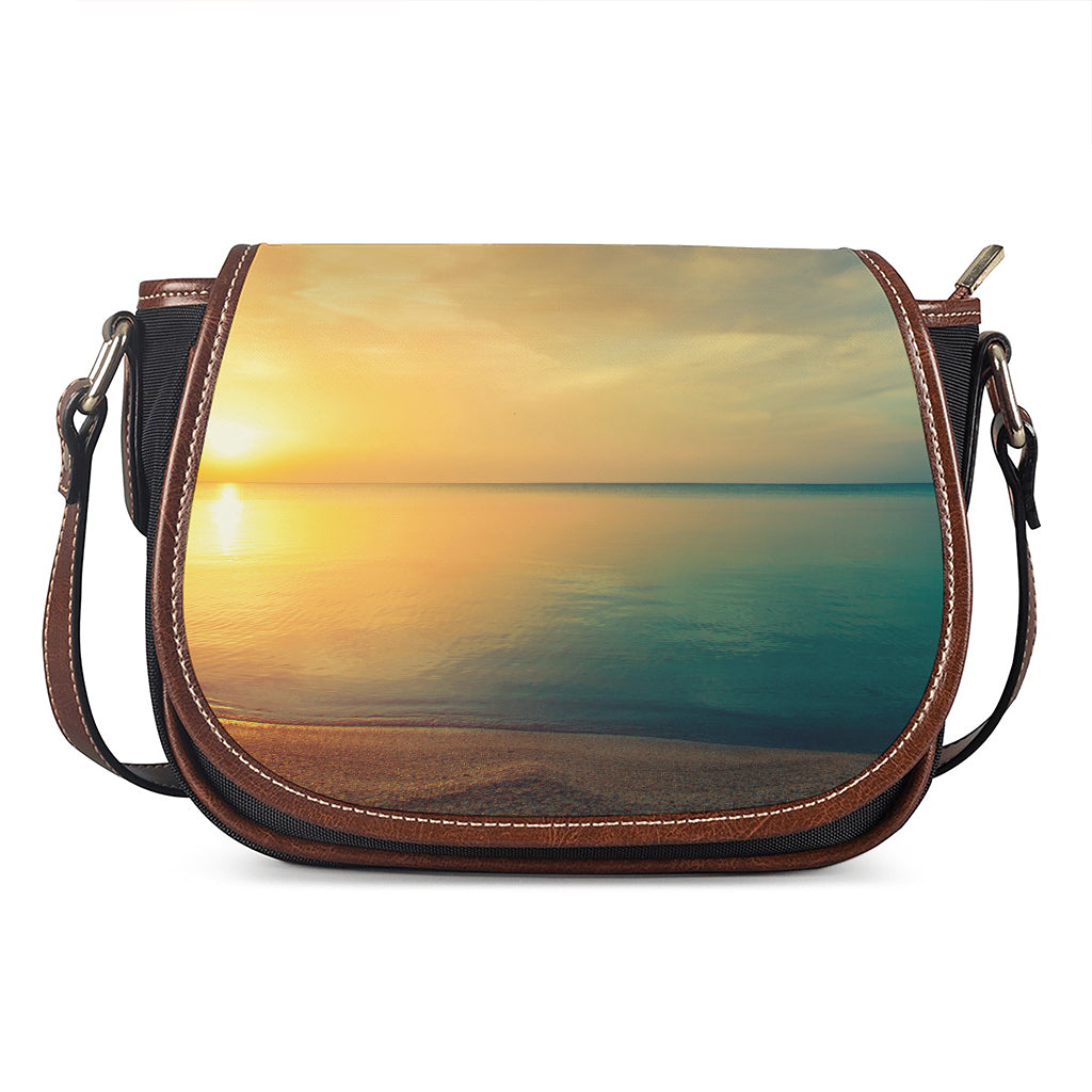 Sunrise Beach Print Saddle Bag