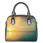 Sunrise Beach Print Shoulder Handbag