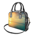 Sunrise Beach Print Shoulder Handbag