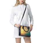 Sunrise Beach Print Shoulder Handbag