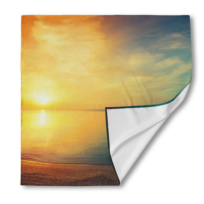 Sunrise Beach Print Silk Bandana