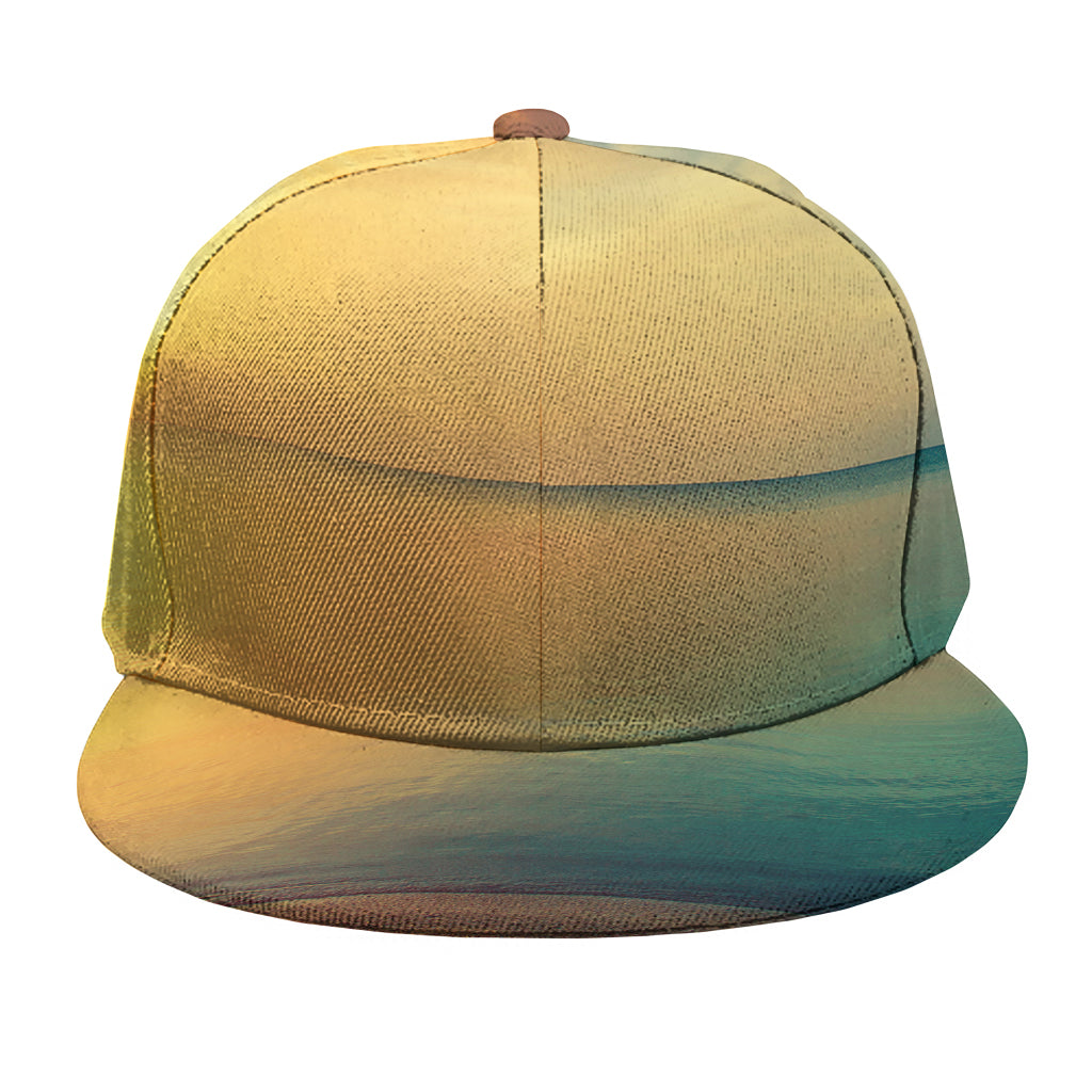 Sunrise Beach Print Snapback Cap