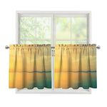 Sunrise Beach Print Tier Curtains