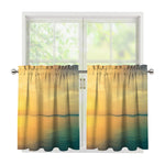 Sunrise Beach Print Tier Curtains