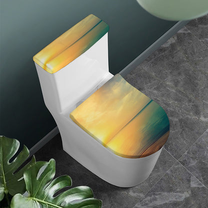 Sunrise Beach Print Toilet Lid And Tank Cover Set