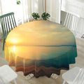 Sunrise Beach Print Waterproof Round Tablecloth