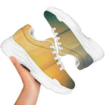 Sunrise Beach Print White Chunky Shoes