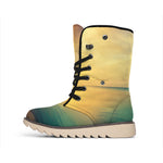 Sunrise Beach Print Winter Boots