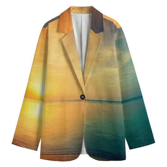 Sunrise Beach Print Women's Blazer