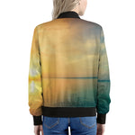 Sunrise Beach Print Women's Bomber Jacket