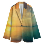 Sunrise Beach Print Women's Cotton Blazer