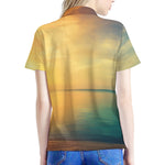 Sunrise Beach Print Women's Polo Shirt