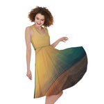 Sunrise Beach Print Women's Sleeveless Dress