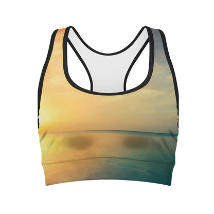 Sunrise Beach Print Women's Sports Bra