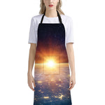Sunrise Earth Print Bib Apron With Pocket