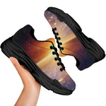 Sunrise Earth Print Black Chunky Shoes
