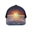 Sunrise Earth Print Black Mesh Trucker Hat