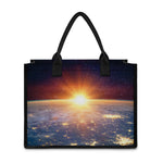 Sunrise Earth Print Canvas Tote Bag