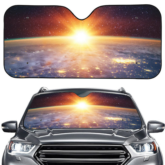 Sunrise Earth Print Car Windshield Sun Shade