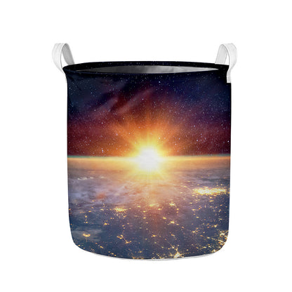 Sunrise Earth Print Collapsible Laundry Basket