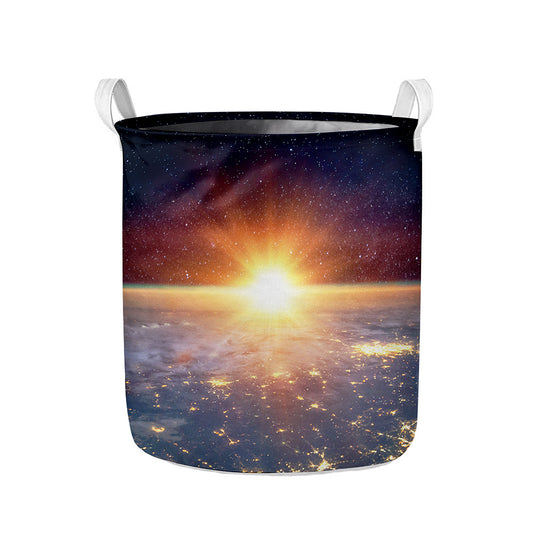 Sunrise Earth Print Collapsible Laundry Basket