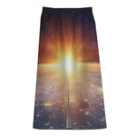 Sunrise Earth Print Cotton Front Slit Maxi Skirt