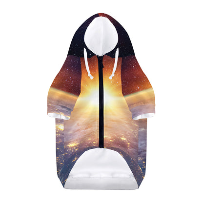 Sunrise Earth Print Dog Zip Up Hoodie
